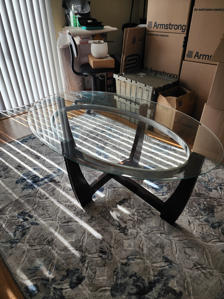 Glass/Wood Coffee Table w/2 End Tables