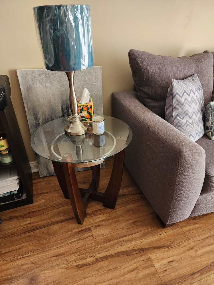 Glass/Wood Coffee Table w/2 End Tables - photo 3