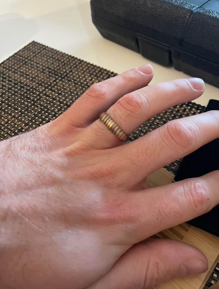 Domed Mokume Gane ring, 5mm/9.5, brushed finish image indicator(4)