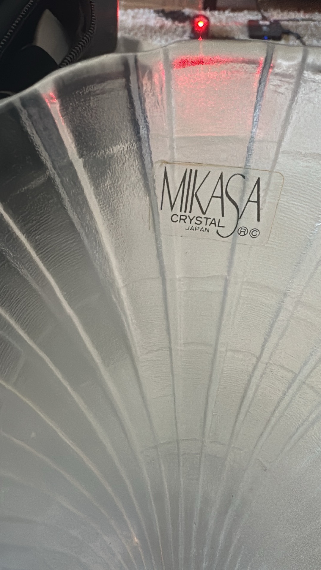 Vintage 1983 Mikasa Crystal Frosted Glass Seashell Serving Bowl image indicator(3)