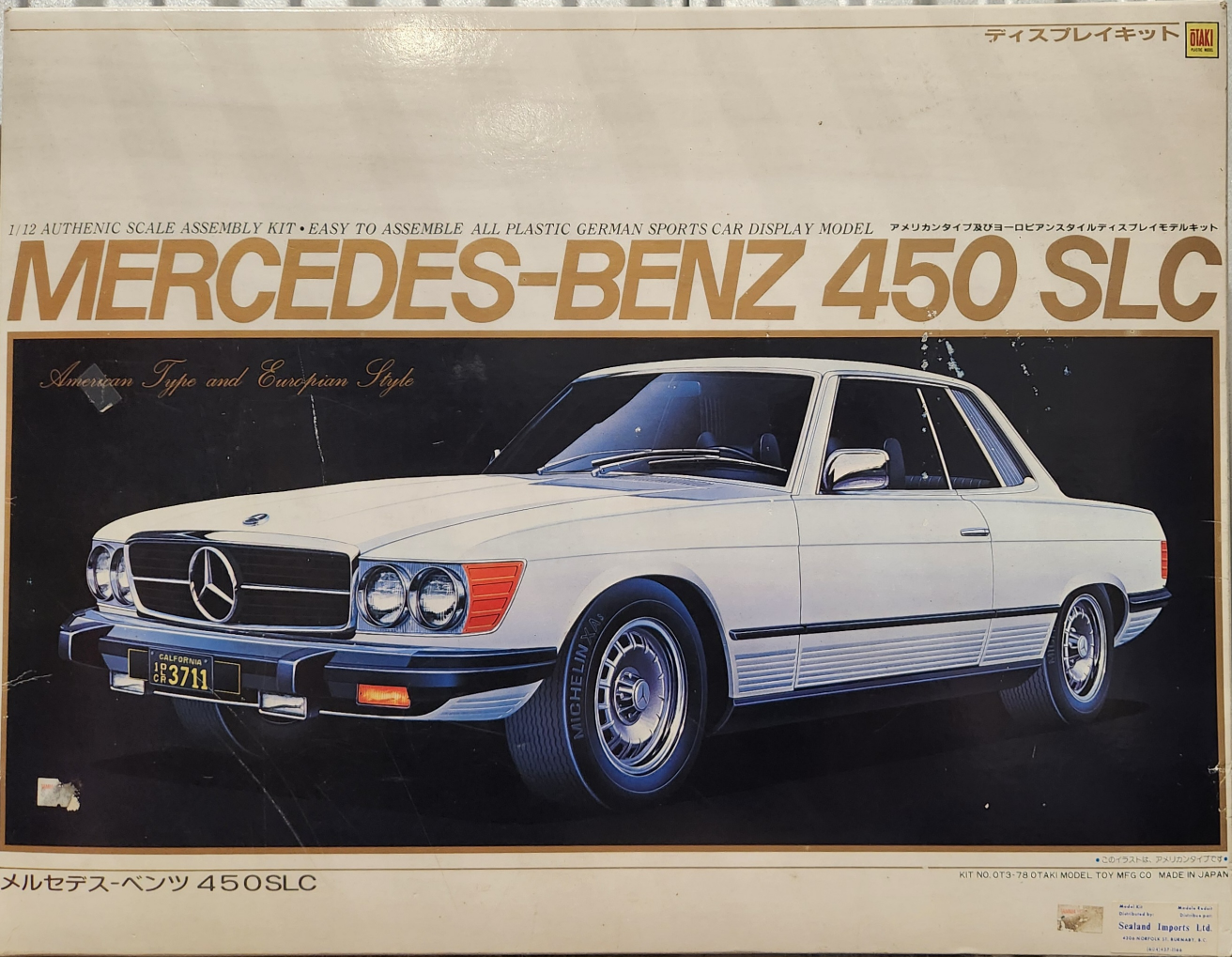 OTAKI 1/12 MERCEDES BENZ 450SLC Plastic car model