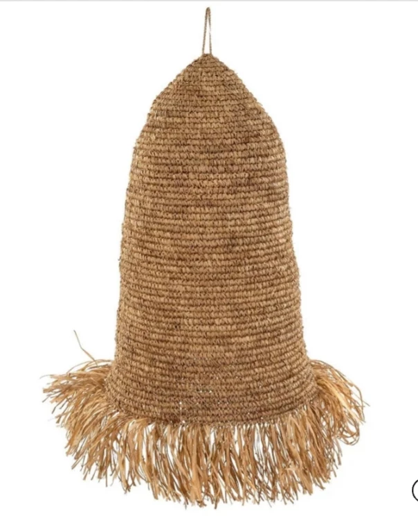 Set of 2 BRAND NEW 24" Boho Raffia Lampshades Retail $440 image indicator(4)