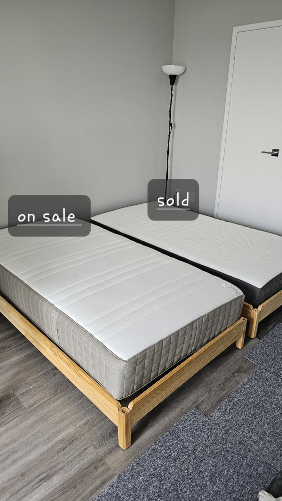 Ikea Twin Mattress (Haugesund) with a frame
