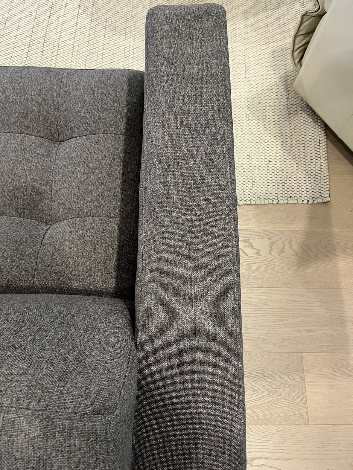 Gus Modern Grey Couch and Ottoman - photo 5