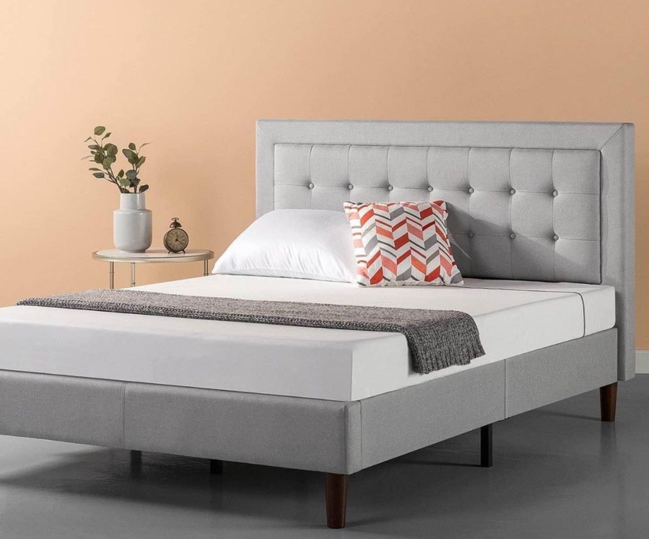 ‼️MOVING SALE Gray stand bed frame (king)