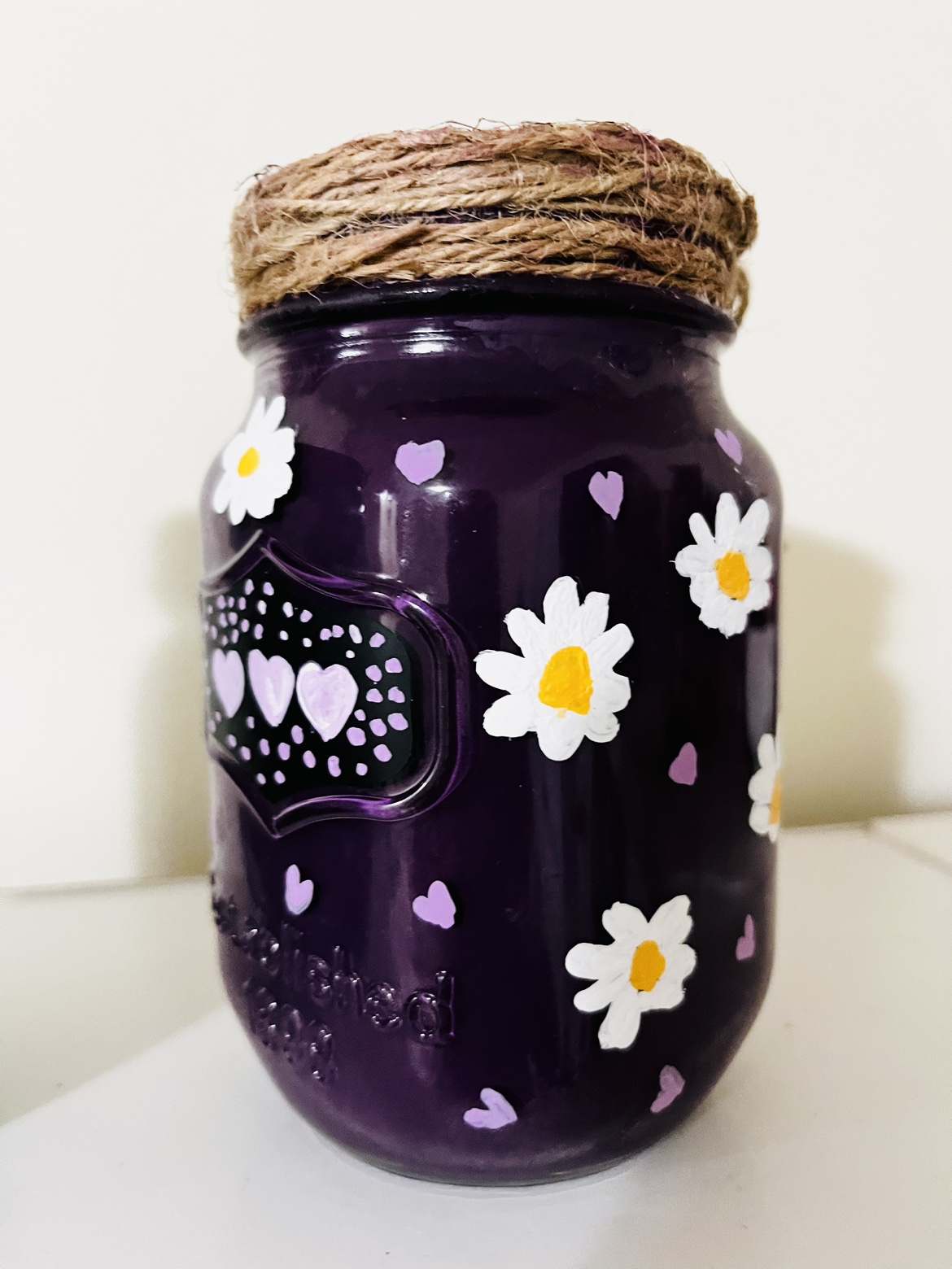 Hand painted glass jars - photo 3