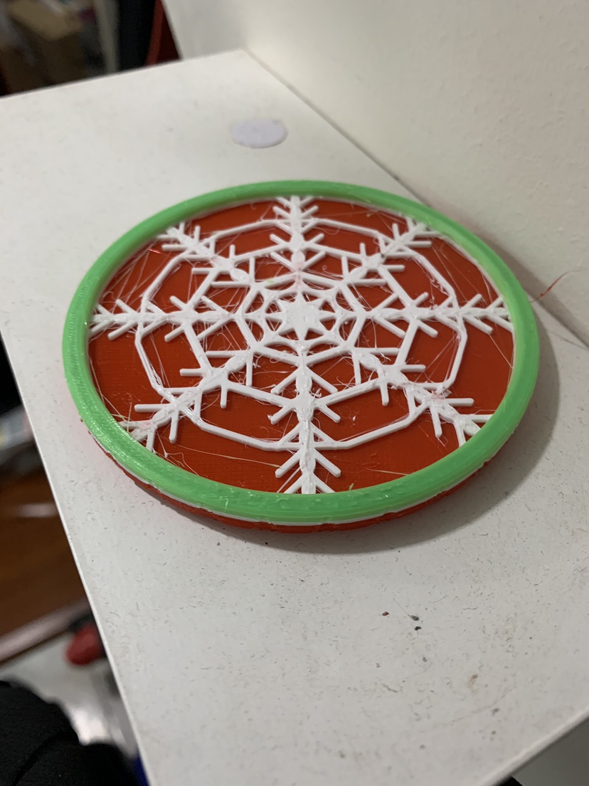 3D-printed snowflake  Christmas coaster 🥕