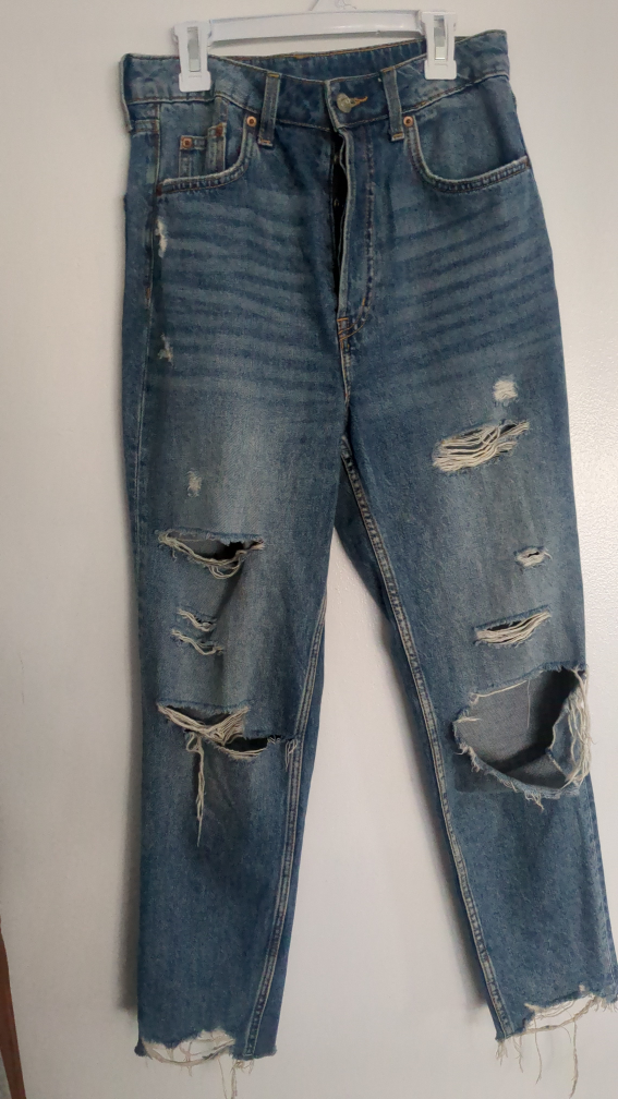 high waisted rip jeans thumbnail