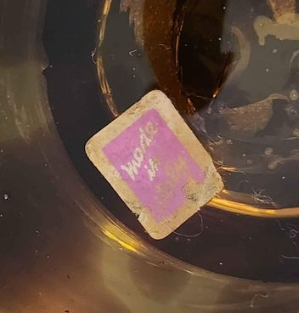 Amber Brown Glass Bowl, Sticker on it, made in Italy 1950s - photo 4