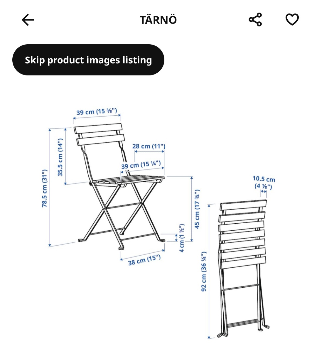 ikea TARNO (outdoor) chair - photo 2