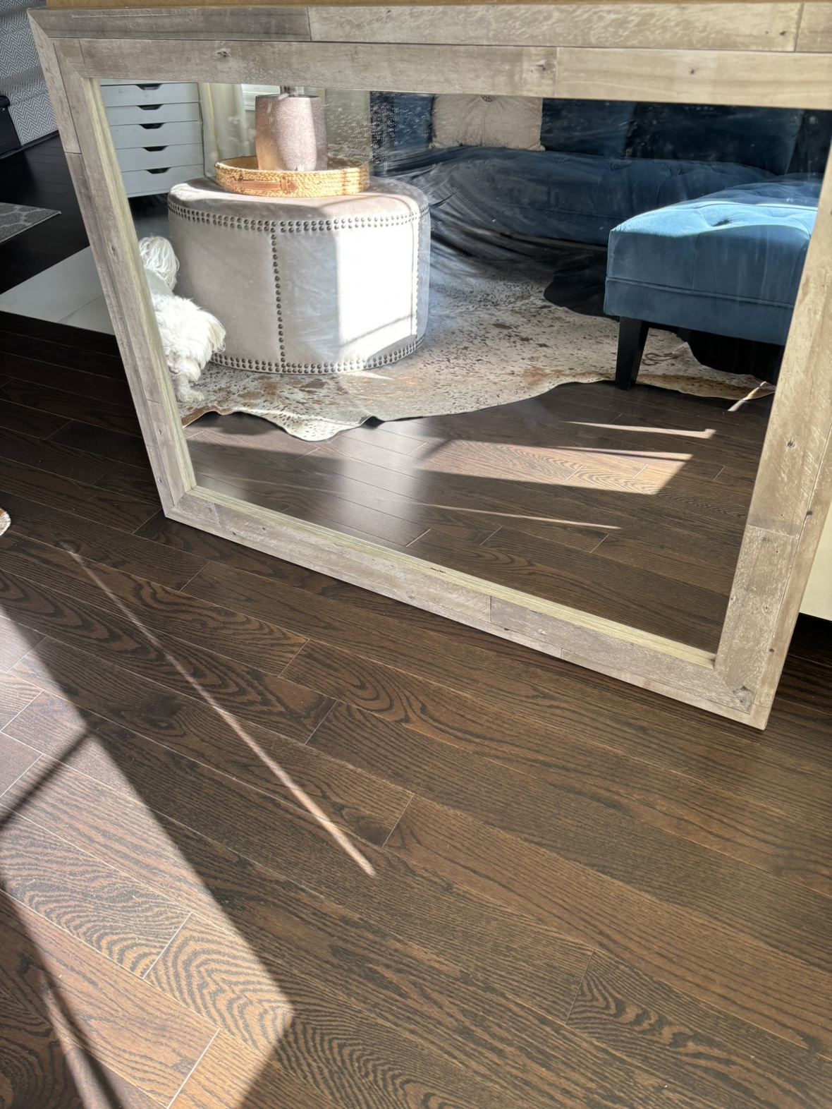 Large wood frame mirror - photo 3