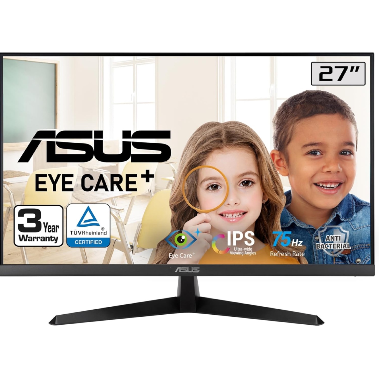 Monitor - ASUS VY279HE 27” Eye Care Monitor, 1080P Full HD