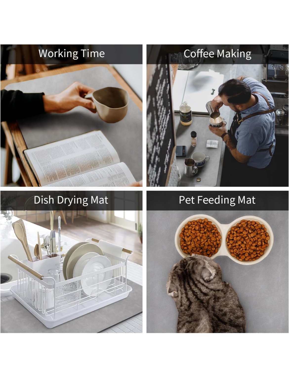 Absorbent Mat-No Stains Coffee Bar Mat-Rubber Backed Maker image indicator(4)