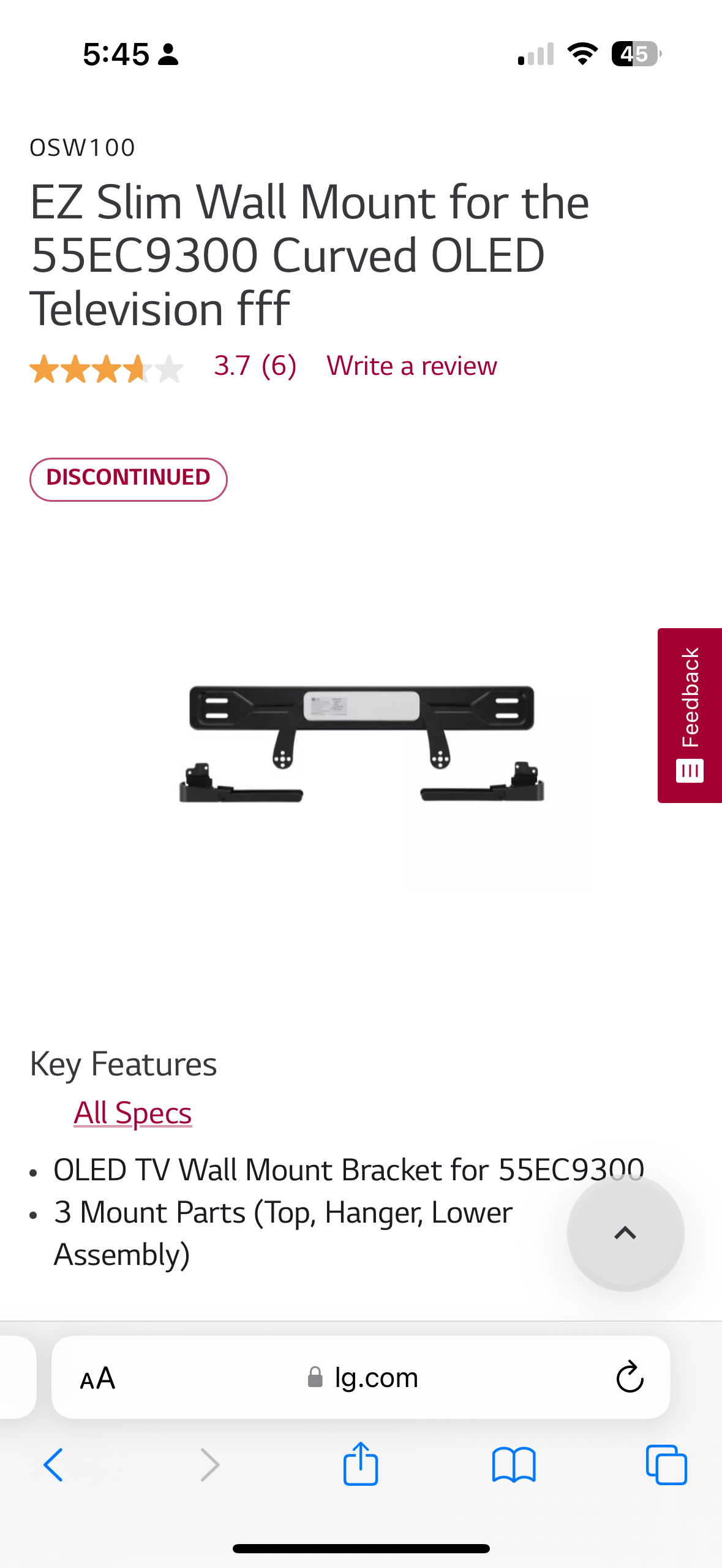 Lg monitor wall mount osw100 🧡 image indicator(3)