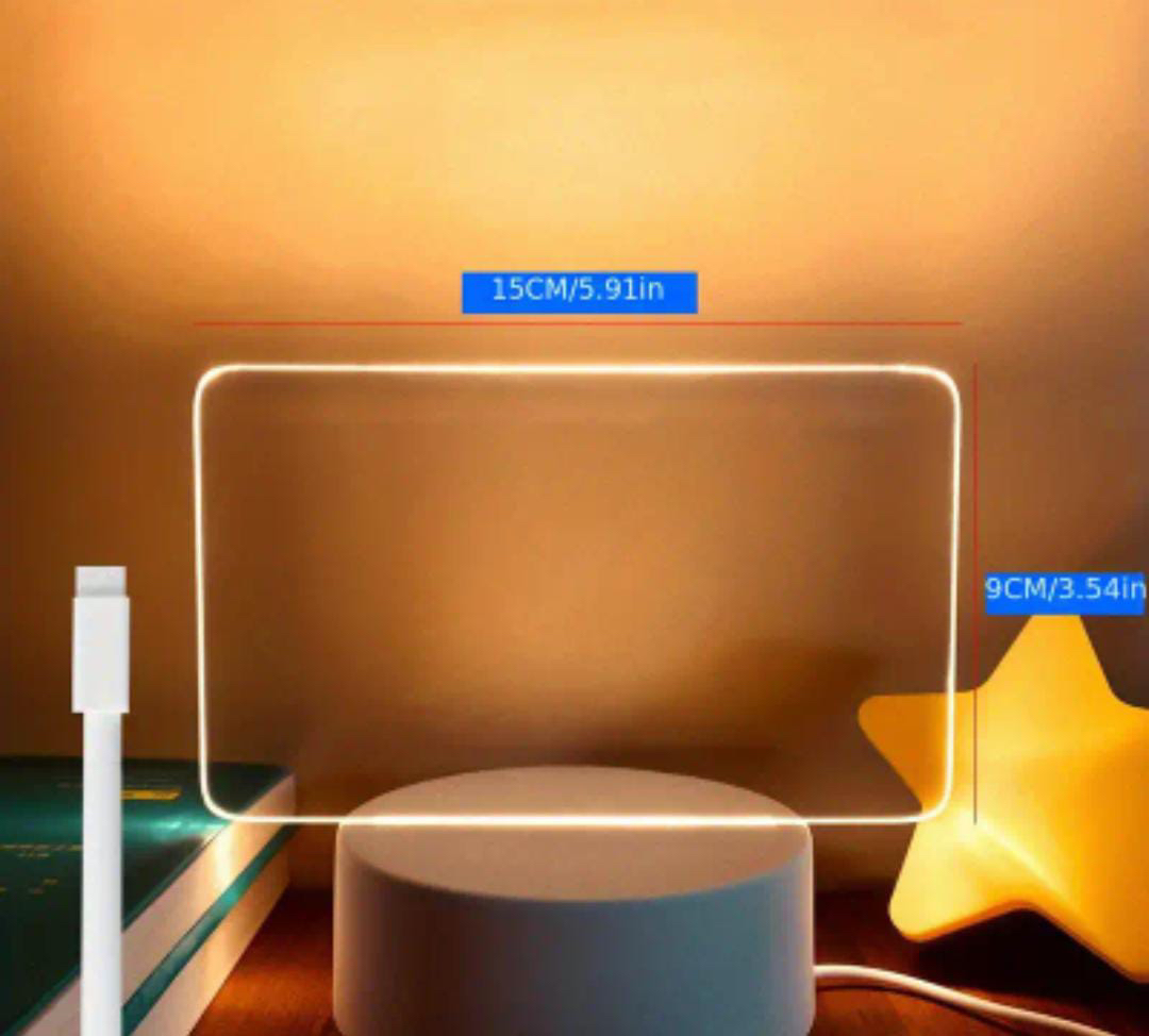 1pc Creative LED Note Board With USB Message Board And Pen - photo 2