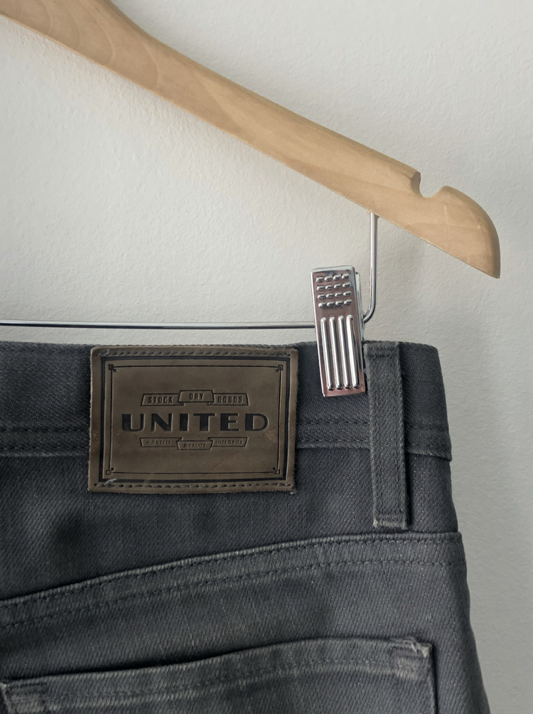 Men's Sz30 (Orig $197) UNITED Japanese Grey Raw Selvedge Denim image indicator(4)