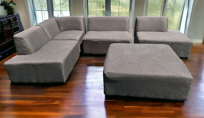 Free Delivery - Grey Modular Sectional with Ottoman - photo 3
