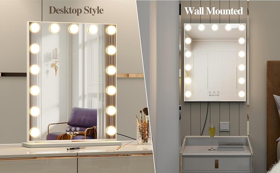 Vanity Mirror with Dimmable Touch Control LED Hollywood Bulbs - photo 3