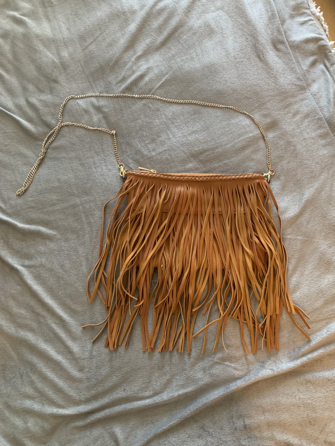 Fringe purse w gold detachable strap 🧡 thumbnail