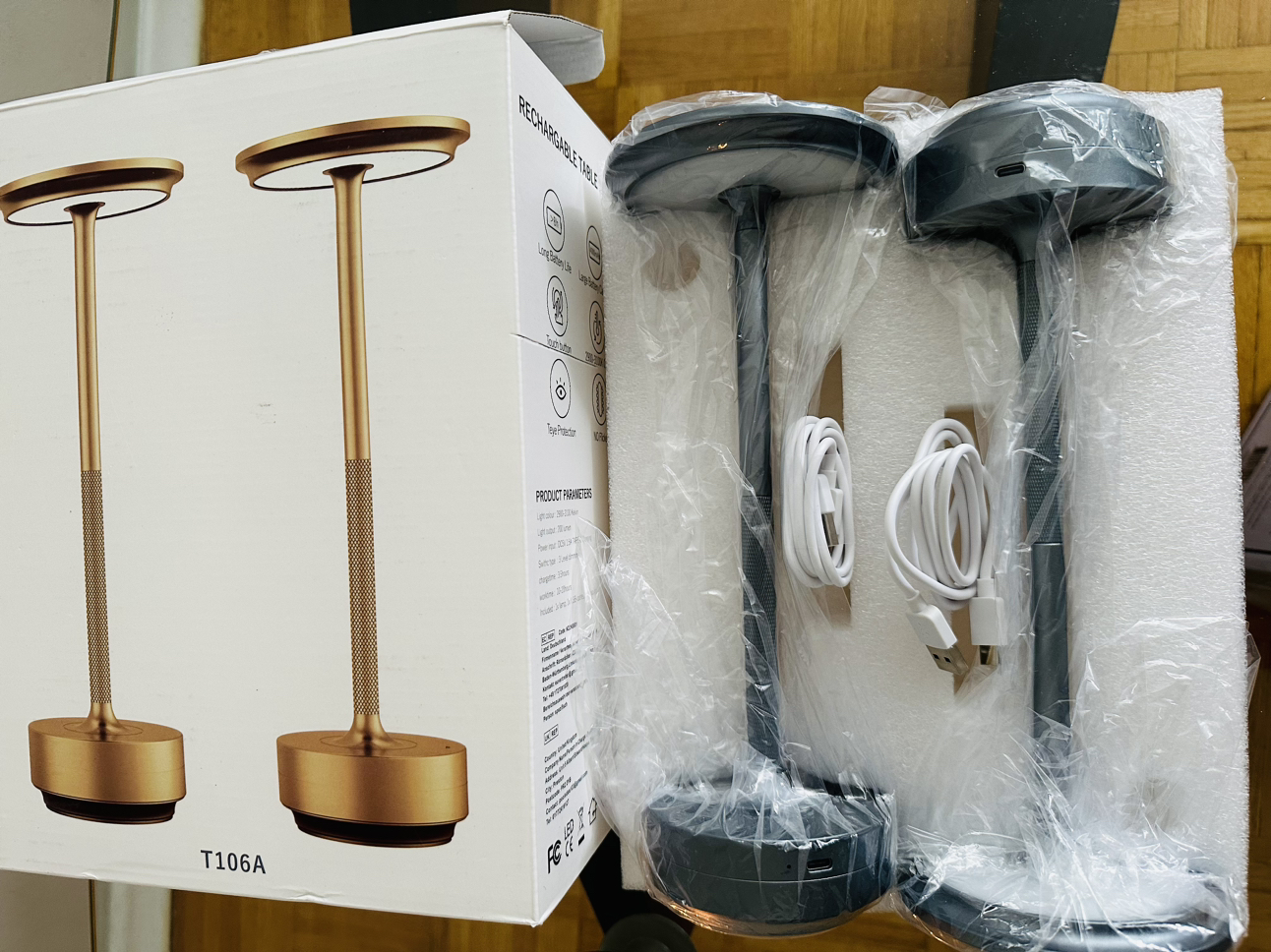 2 LED Table Lamp 3Level Dimming Cordless Rechargeable image indicator(3)