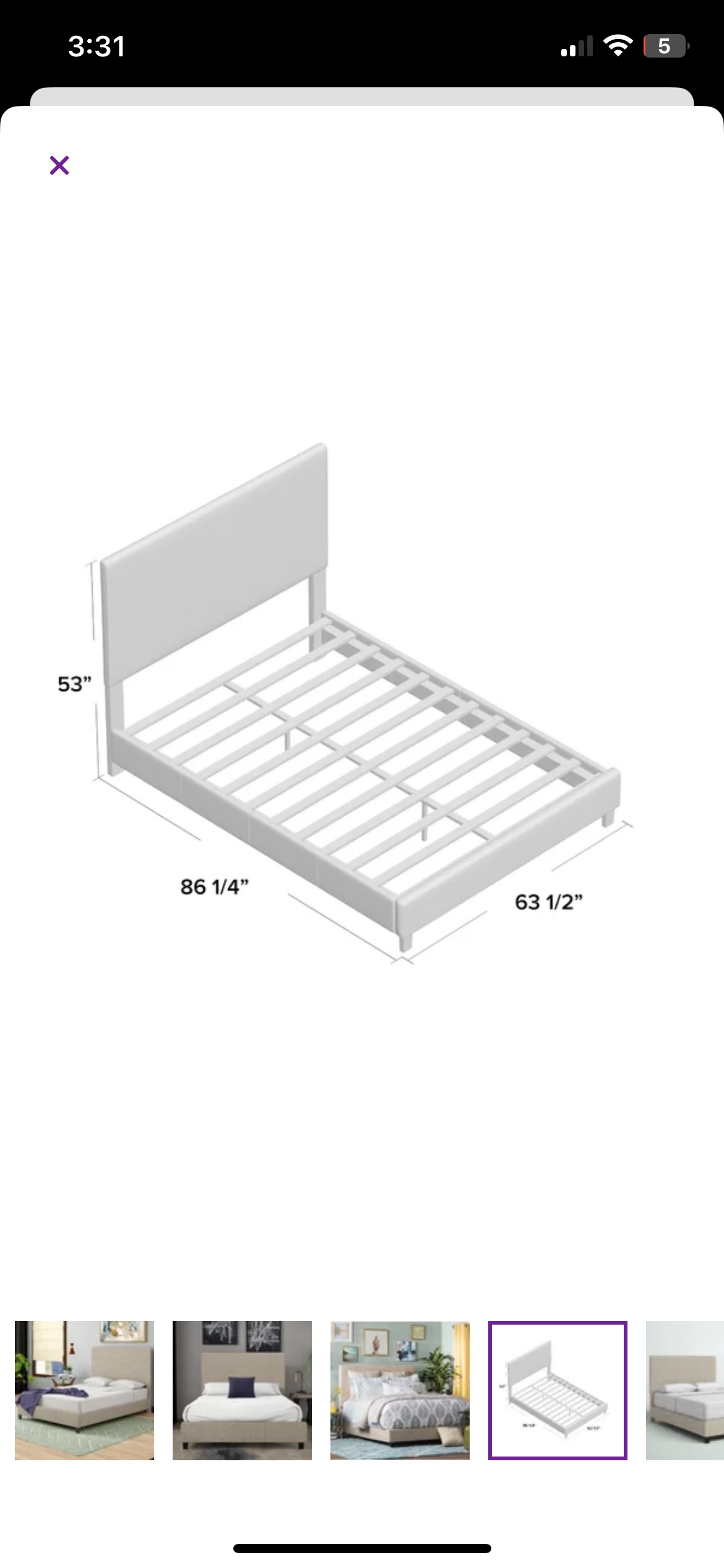 Queen upholstered bed frame - photo 5
