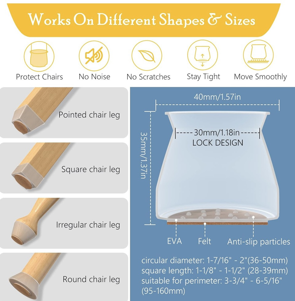 16PCS Chair Leg Floor Protectors, image indicator(4)