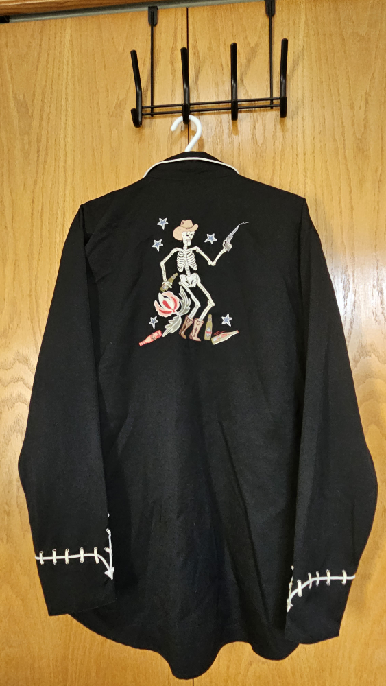 Vintage Scully Men's Embroidered Western Cowboy Skeleton Cowboy - photo 2