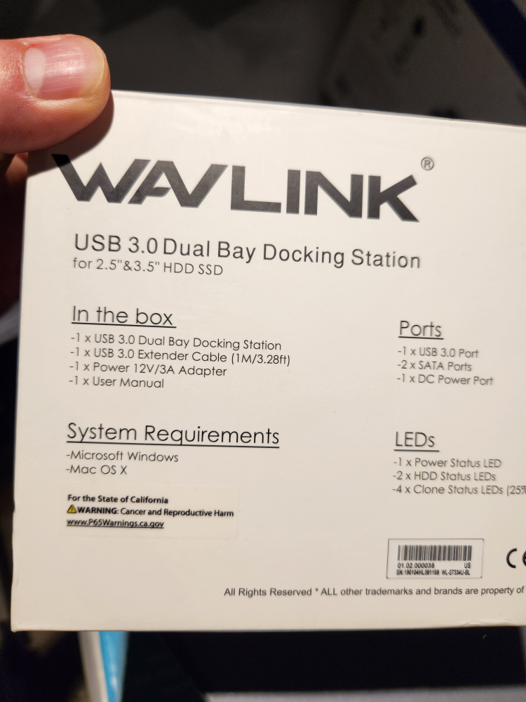 WAVLINK USB 3.0 Dual-Bay External Hard Drive Docking Station - photo 4