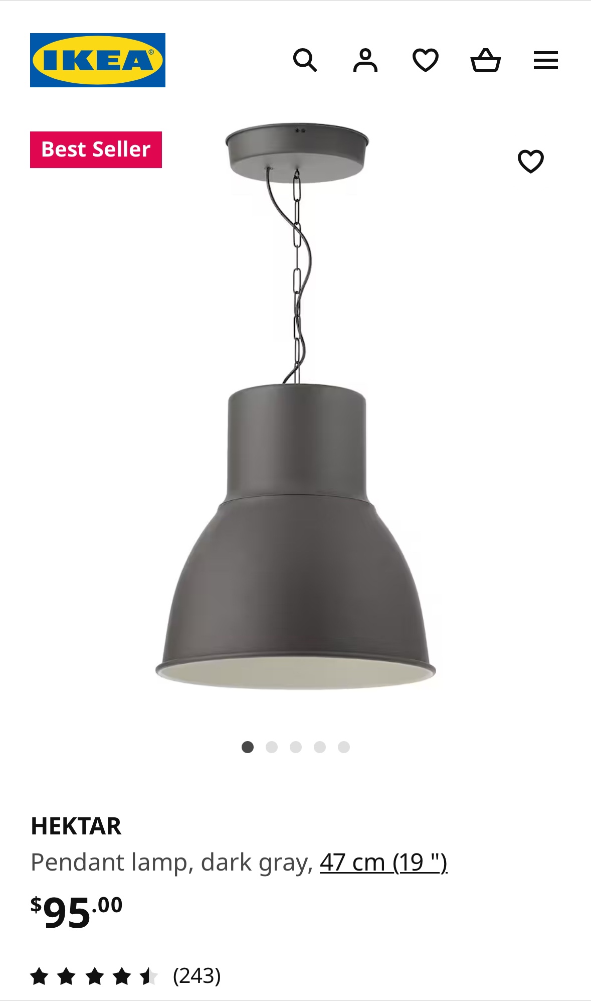 #freecycle IKEA HEKTAR Pendant Lamp