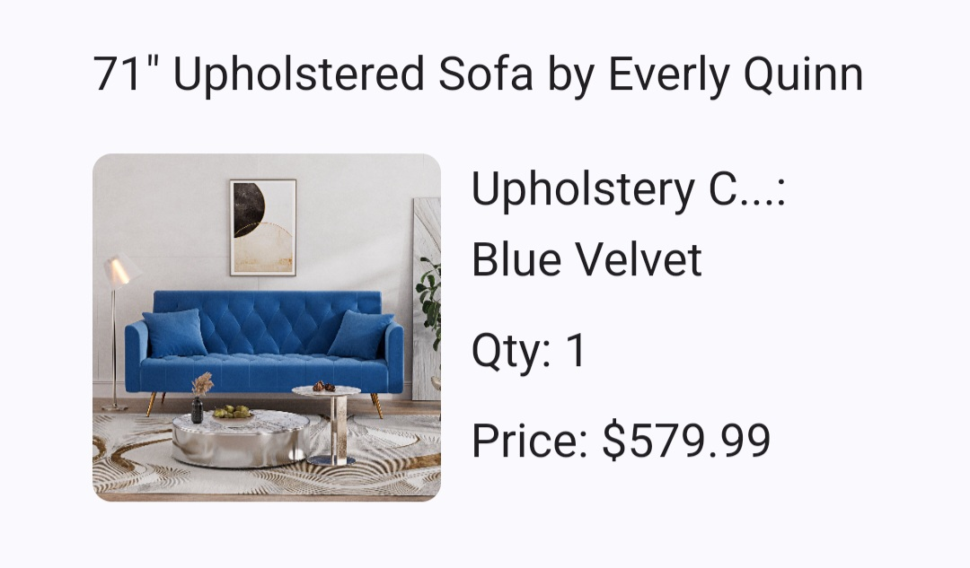 Wayfair Suede Blue Sofa (+ converts to sofa bed) - photo 2