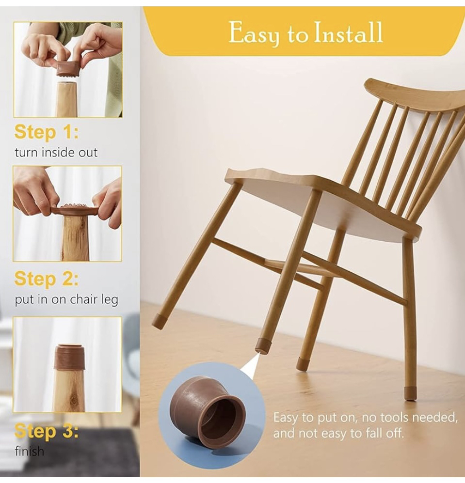 Chair Leg Floor Protectors, Adoric Life 16PCS Chair Leg Pads image indicator(6)