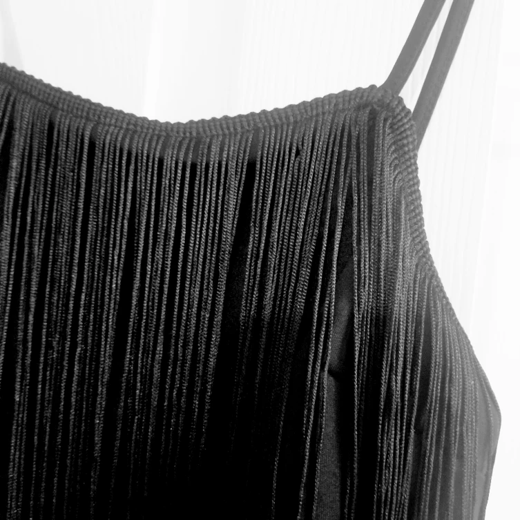 Sexy Cami with Fringes, Jet Black Crop Top XS, NWT image indicator(3)