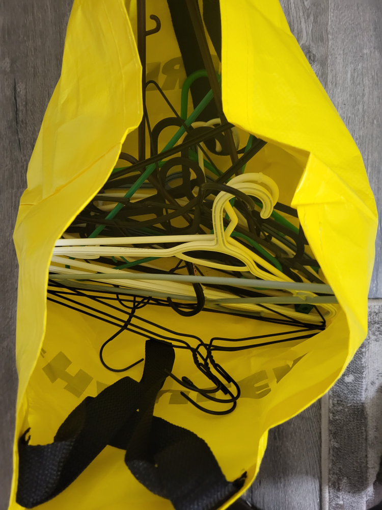 bag full of hangers