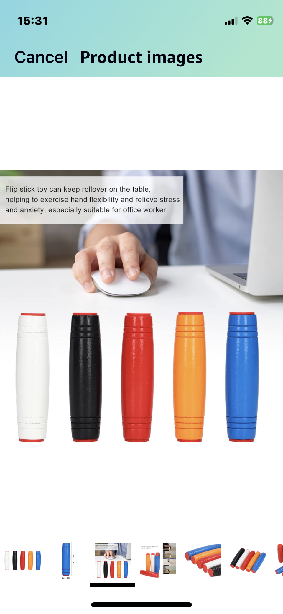 2pc Wooden Stress Relief Flip Stick Fidget Stick Desktop Toy image indicator(2)