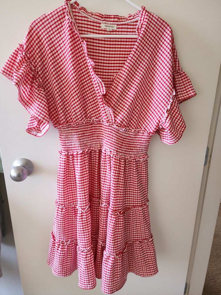 Red checkered dress thumbnail