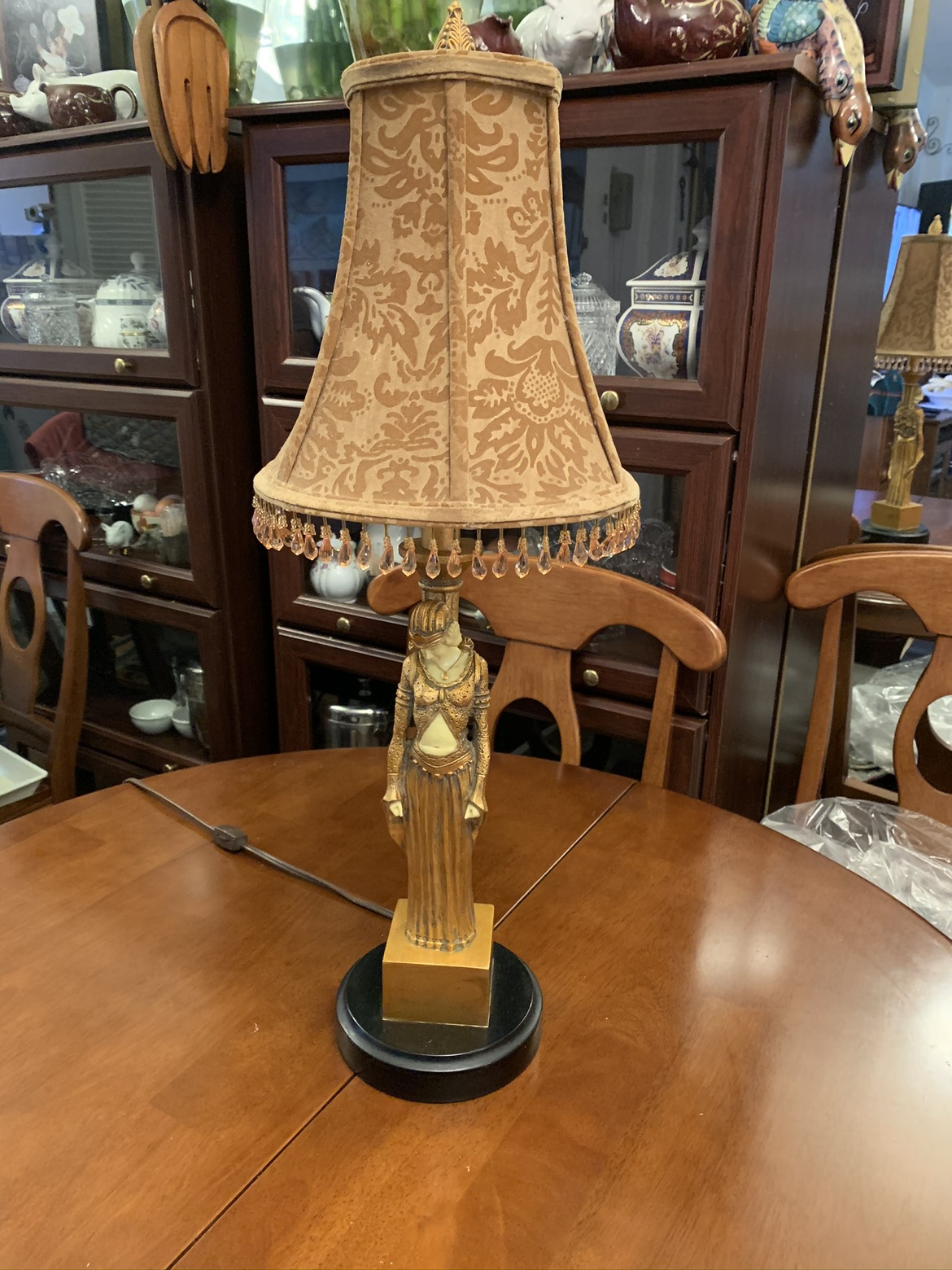 Vintage art deco style table lamp 27H image indicator(5)