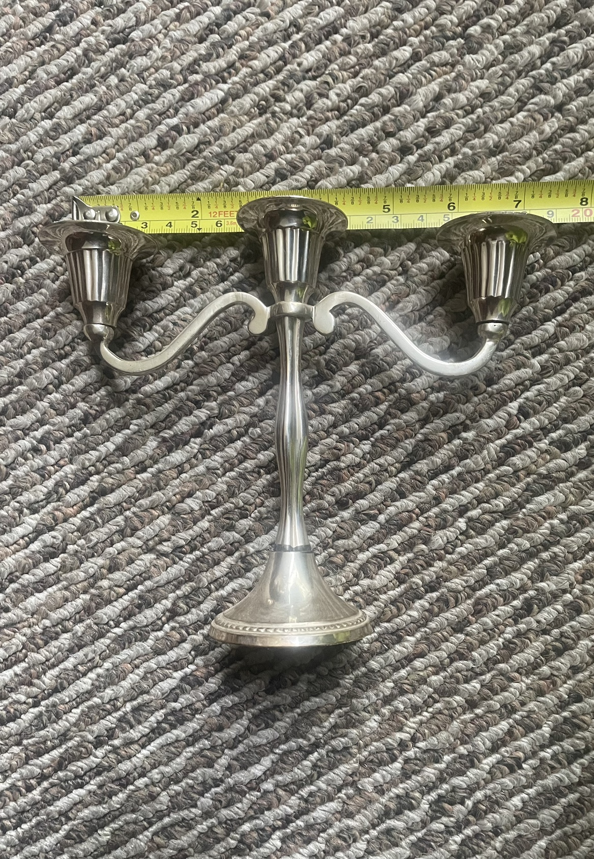 2 Vintage Silver Plated Candelabra Holds 3 Candles - photo 5