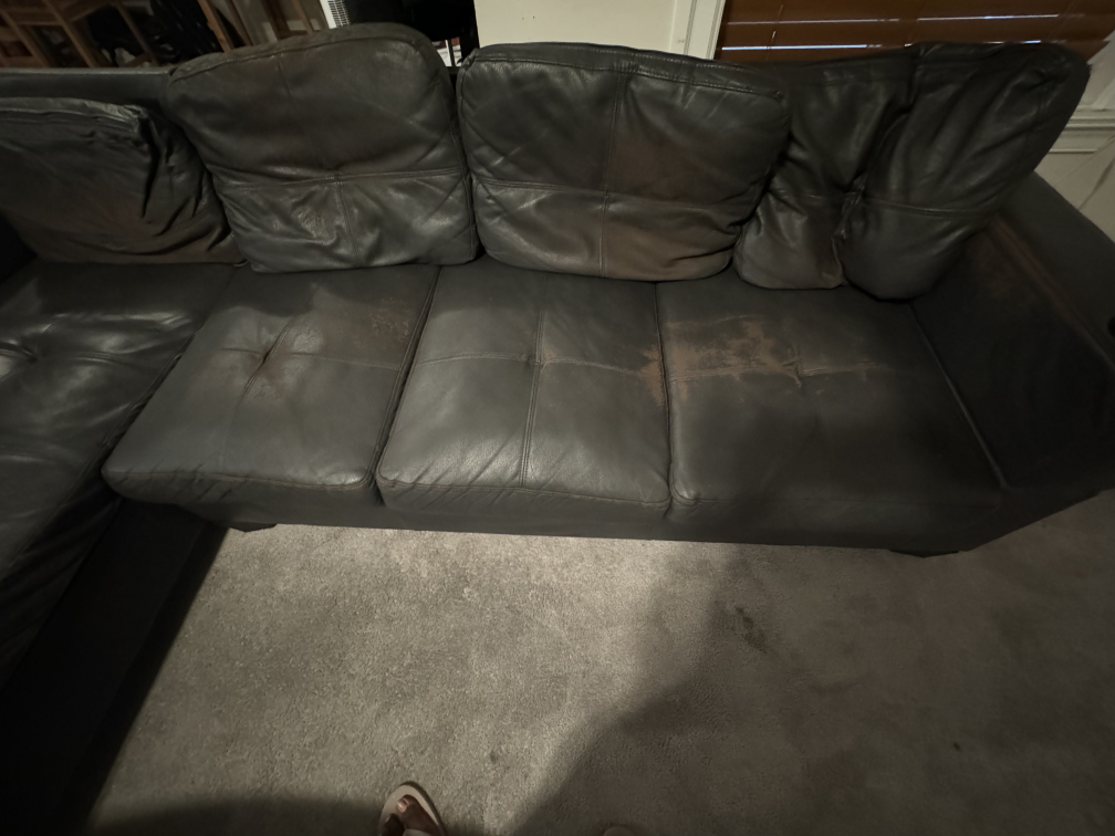 sectional sofa and glass coffee table - photo 3