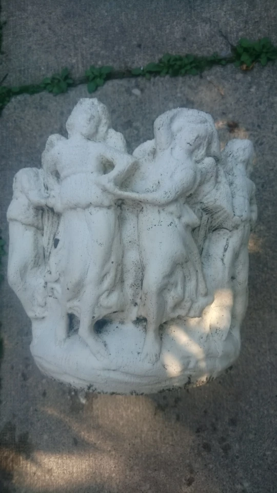 Rare Classical Limestone Planter Women Angels thumbnail