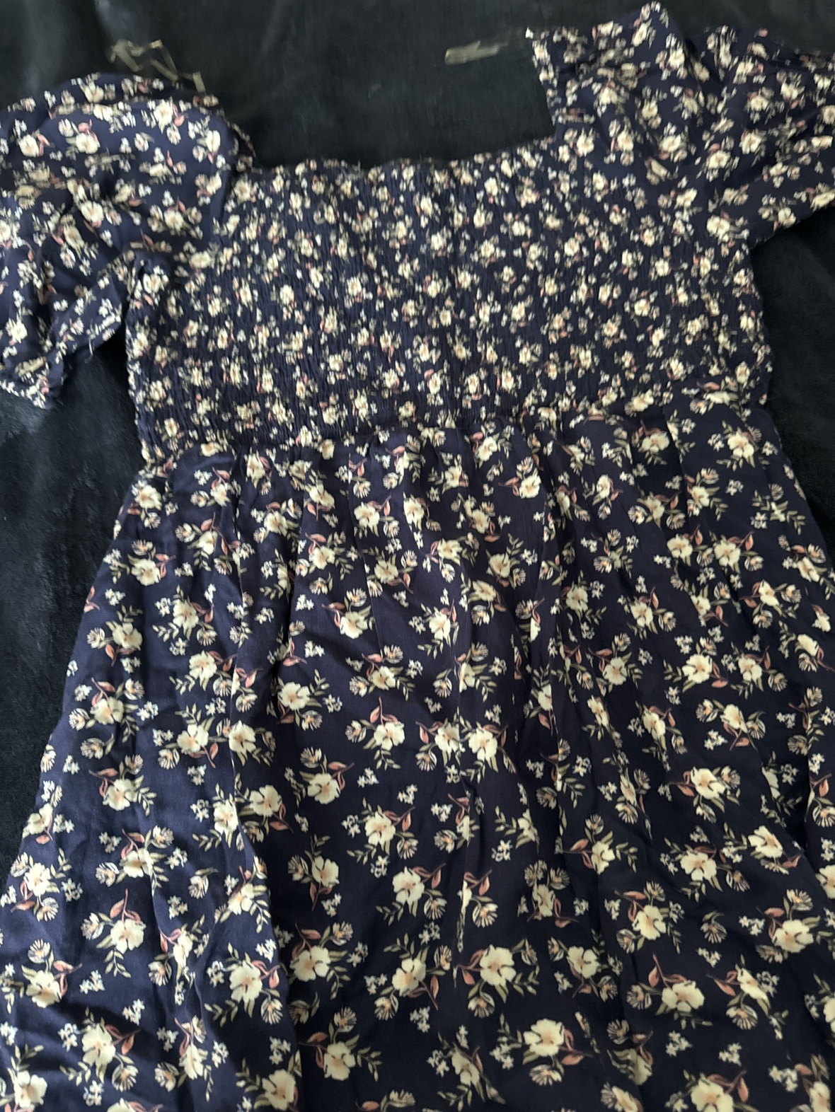🥕 New women’s size large summer dress navy flowery thumbnail
