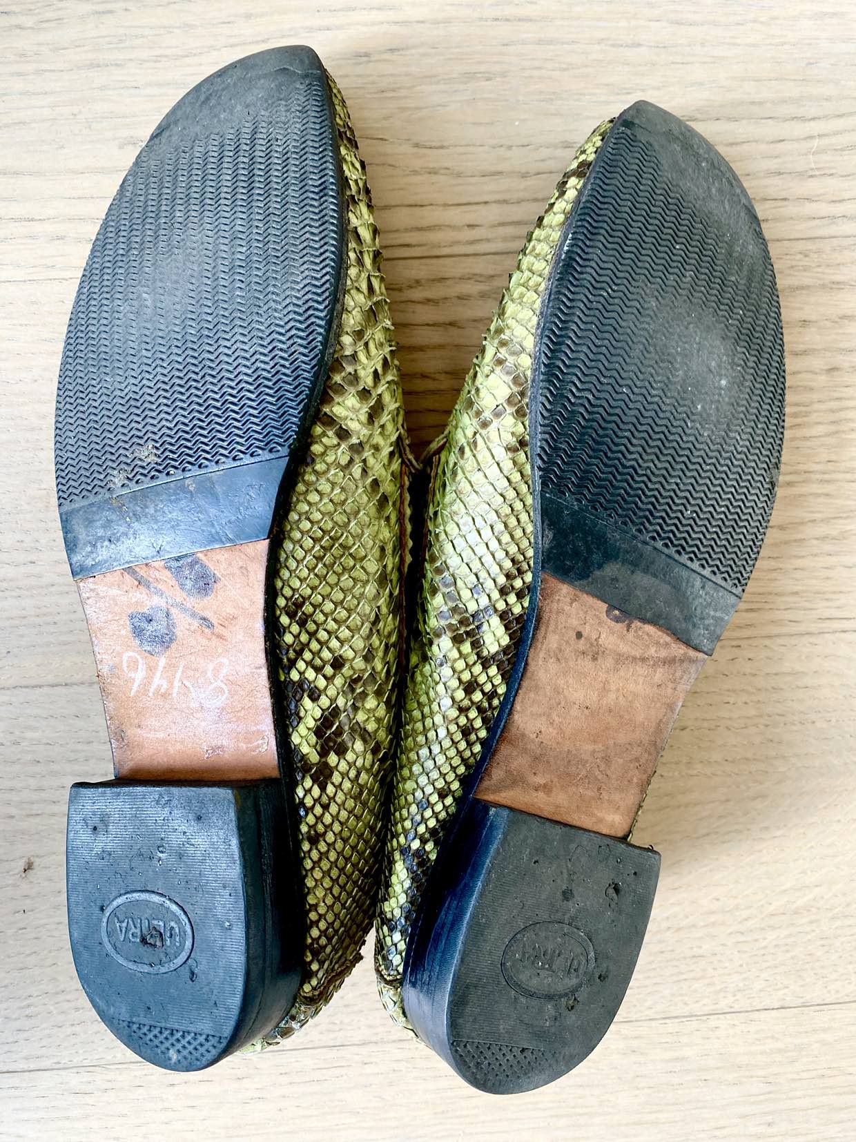 handmade python leather women's loafers image indicator(3)