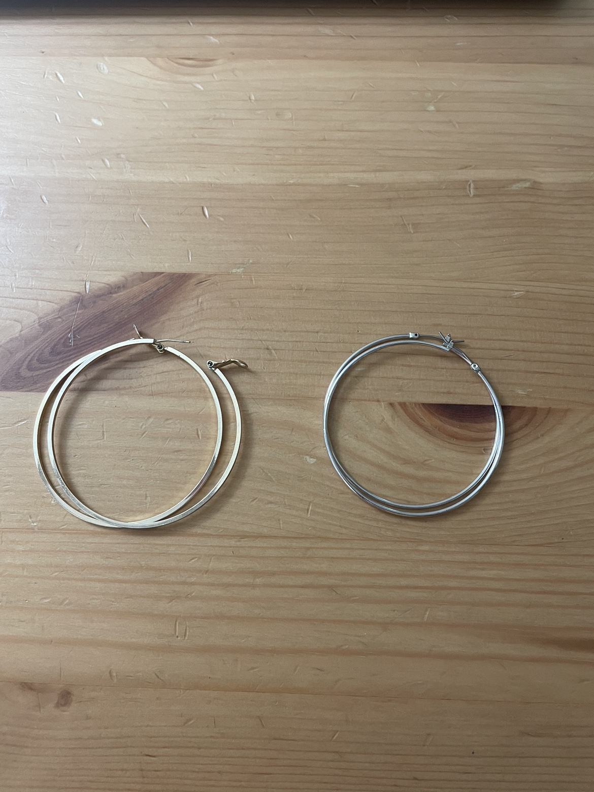 Gold and silver hoops