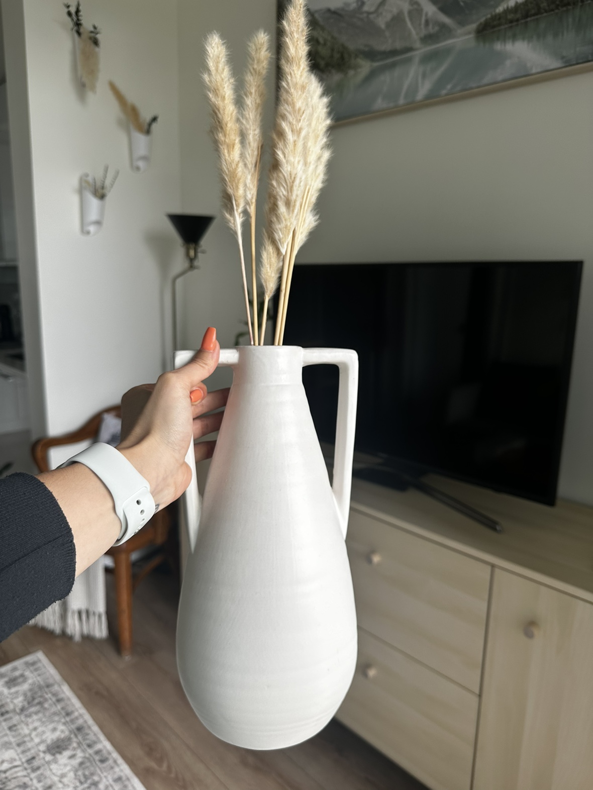 Boho Ceramic Vase with Bunny Tails - photo 3