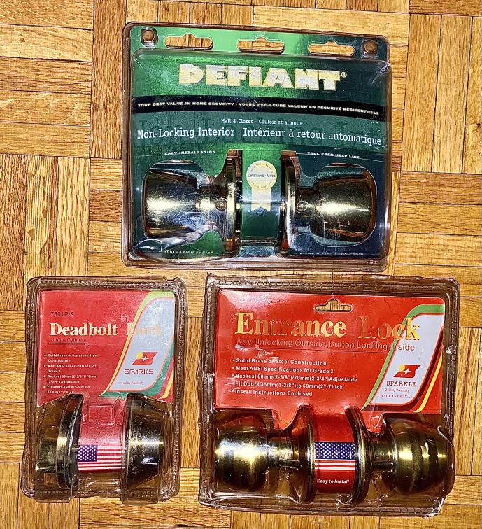 Door Locks for Deadbolt + Interior + Entrance. Includes 3-keys. thumbnail