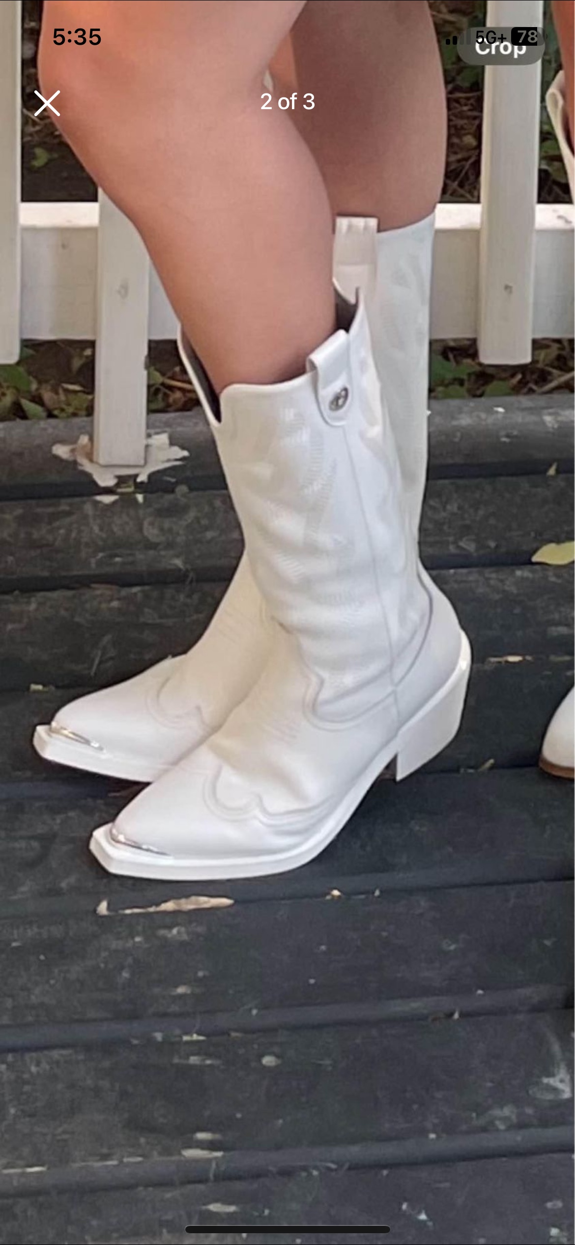 White Cowboy Boots size 6 - photo 2