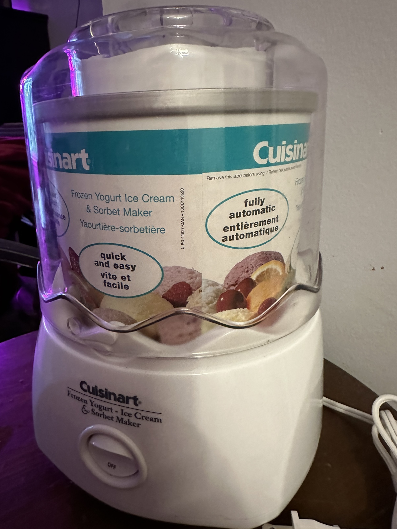 Cuisinart Ice Cream/Frozen Yogurt Maker Like New - photo 2