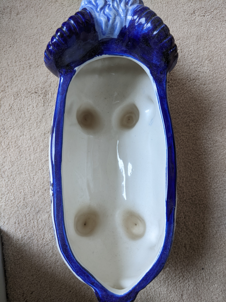 Blue & White Ceramic Ram Planter image indicator(3)