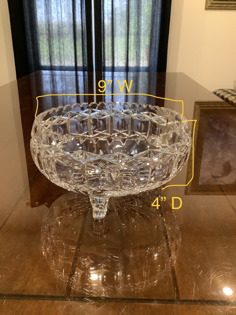 ❤️Beautiful Cut Crystal 9” Footed Bowl image indicator(2)