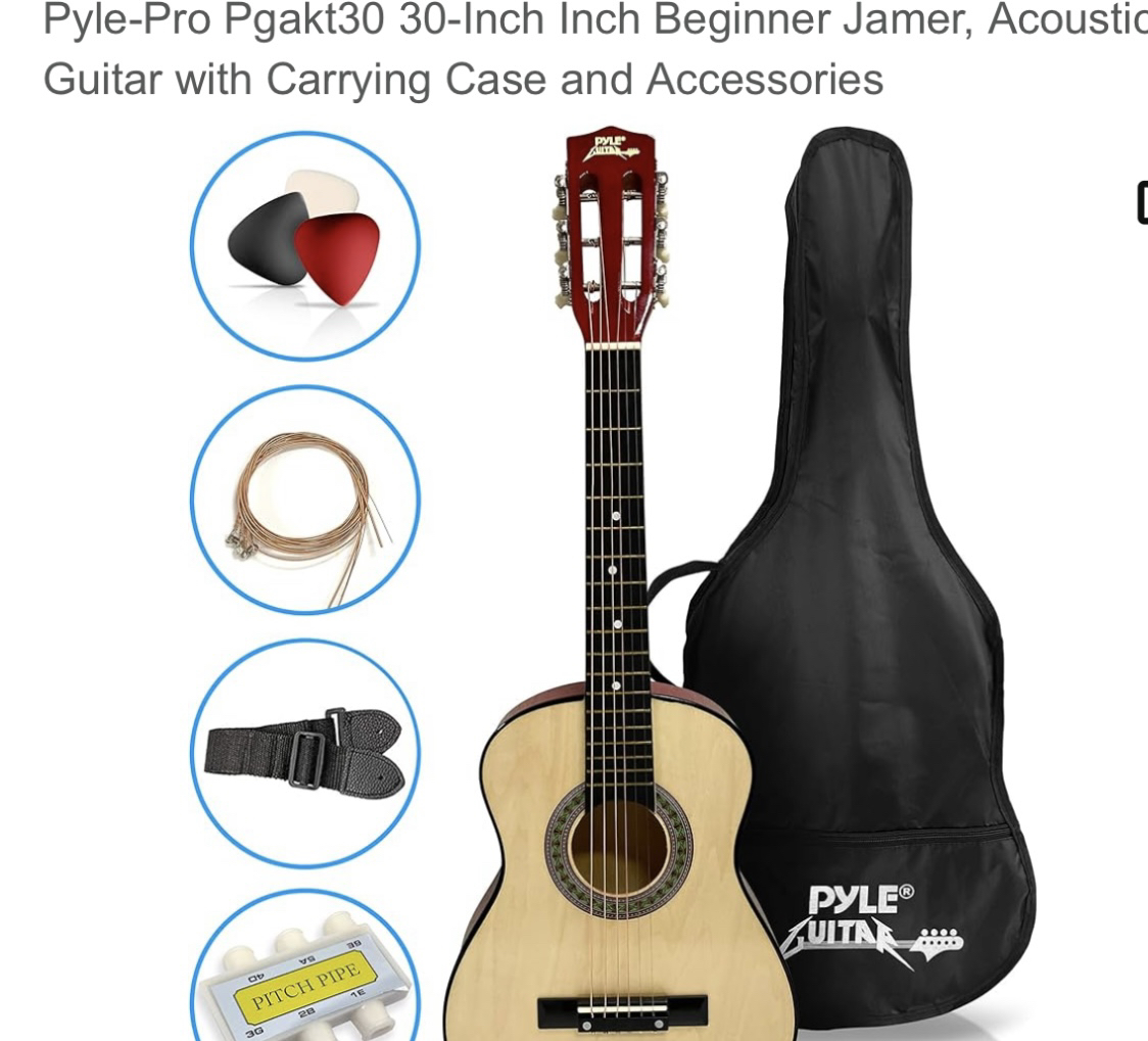 Beginner Acoustic Guitar with Carrying Case and Accessories thumbnail
