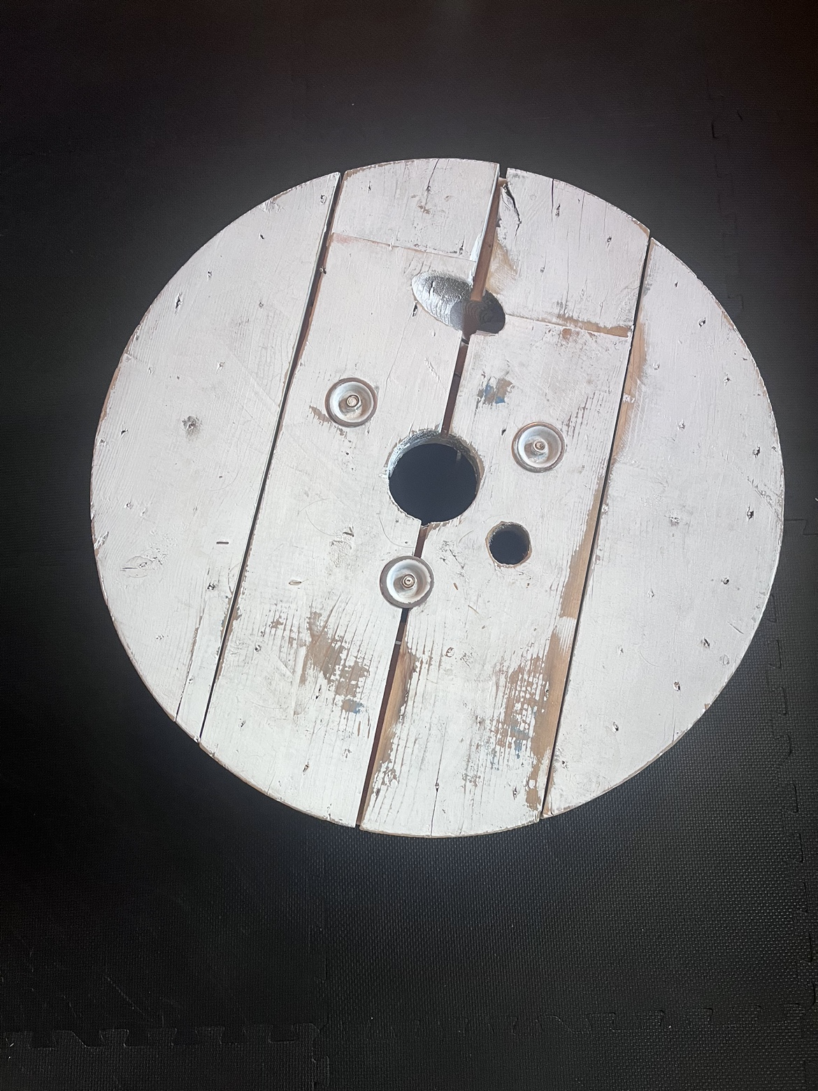 Rustic Wooden Spool Coffee Table - photo 2